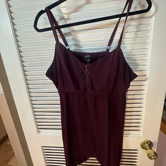 Torrid Georgette Babydoll Hanky-Hem Cami – Winetasting – Size 0 - Picture 4 of 13